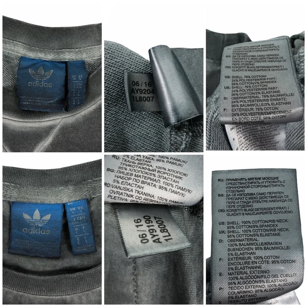 Adidas Originals Men Medium Sweatsuit Gray Faded Retro Look 3 Pieces Shirt Large